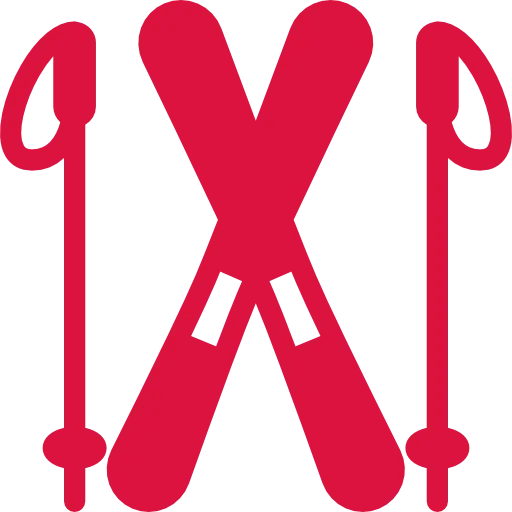 Icon of two crossed skis with ski poles on each side.