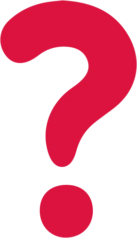 Large red question mark symbol on a white background.
