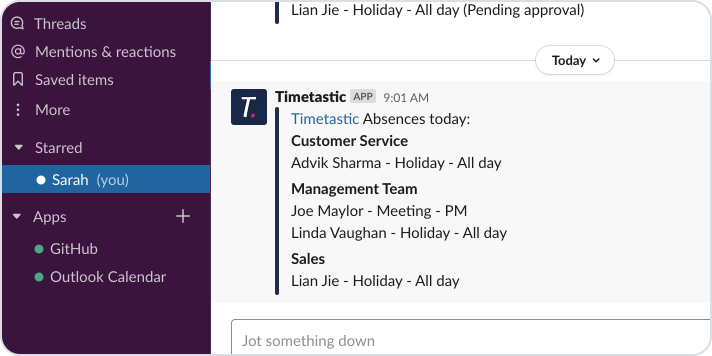 Slack Summaries: Get daily and weekly vacation summaries for your team