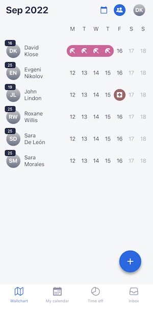 Timetastic’s app for leave management: mobile app view