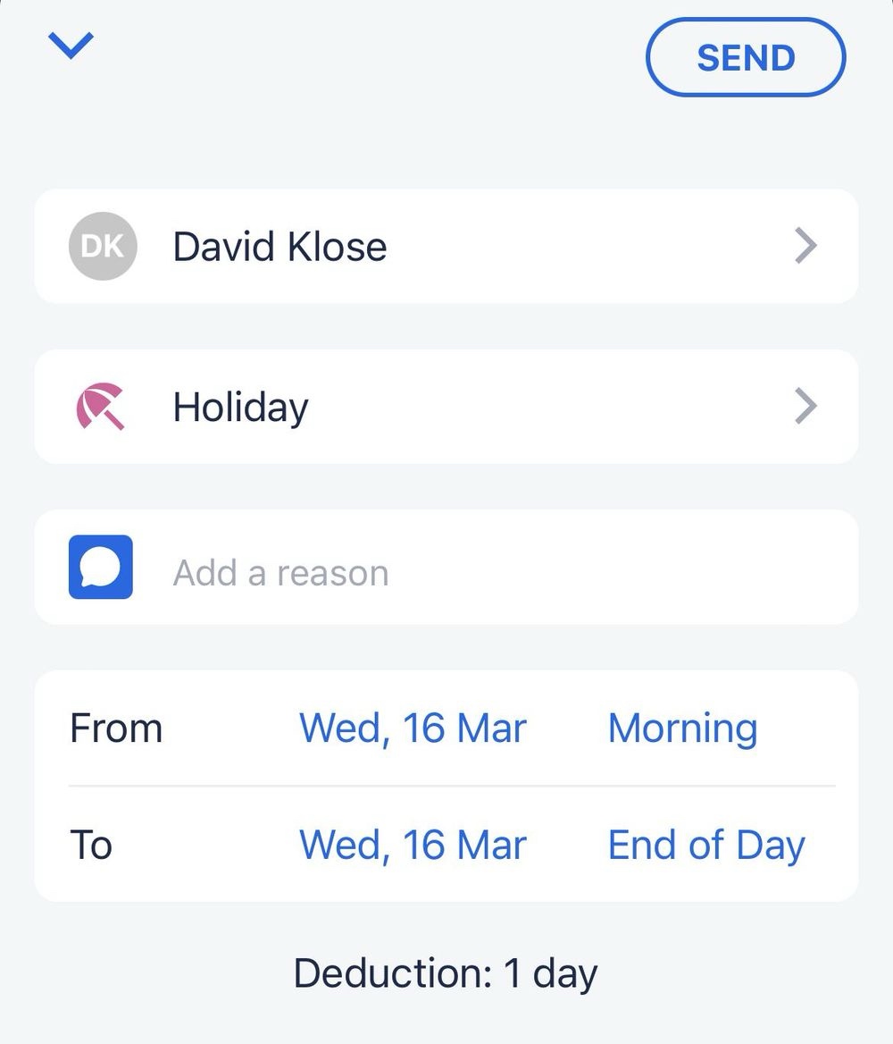 Team members can easily submit leave requests and holiday requests from their phone or desktop.