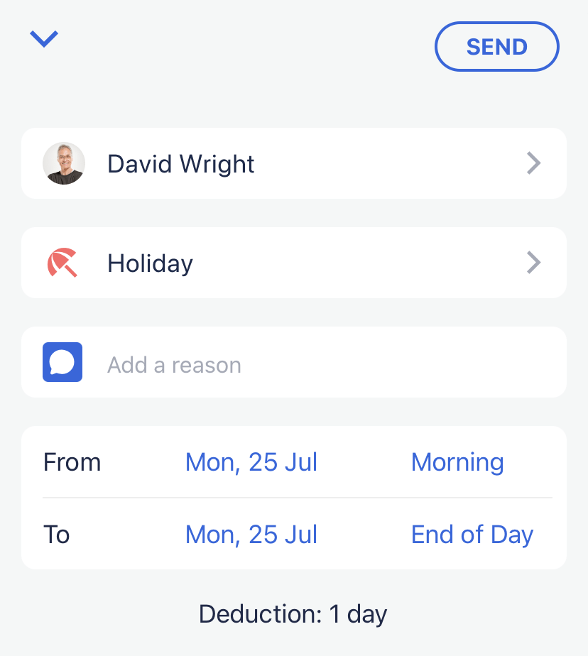 Team members can easily submit leave requests and holiday requests from their phone or desktop.