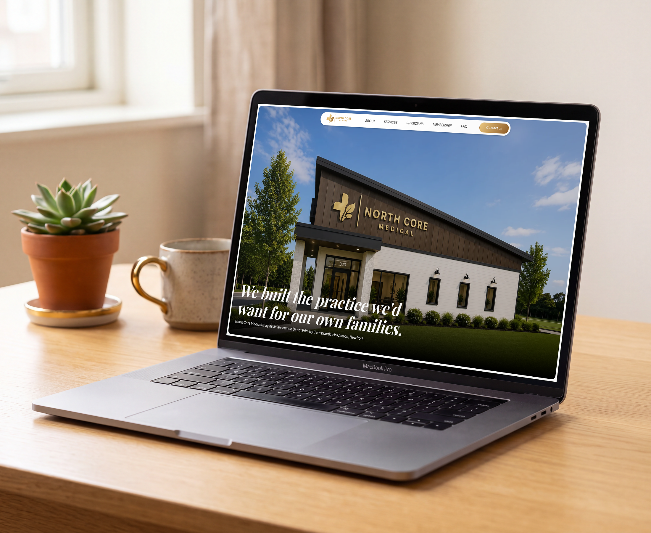 North Core Medical website shown on a laptop