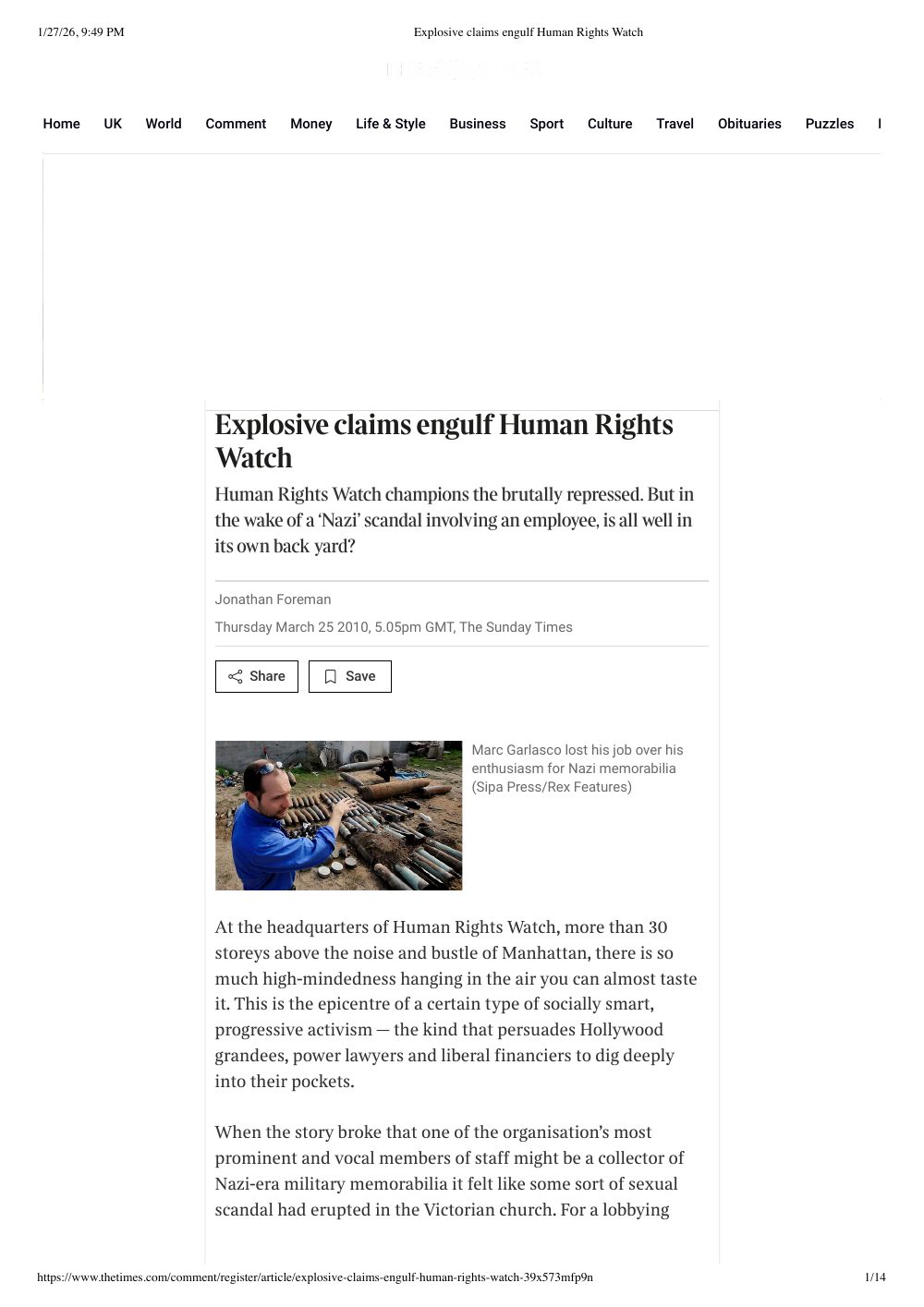 Explosive Claims Engulf Human Rights Watch