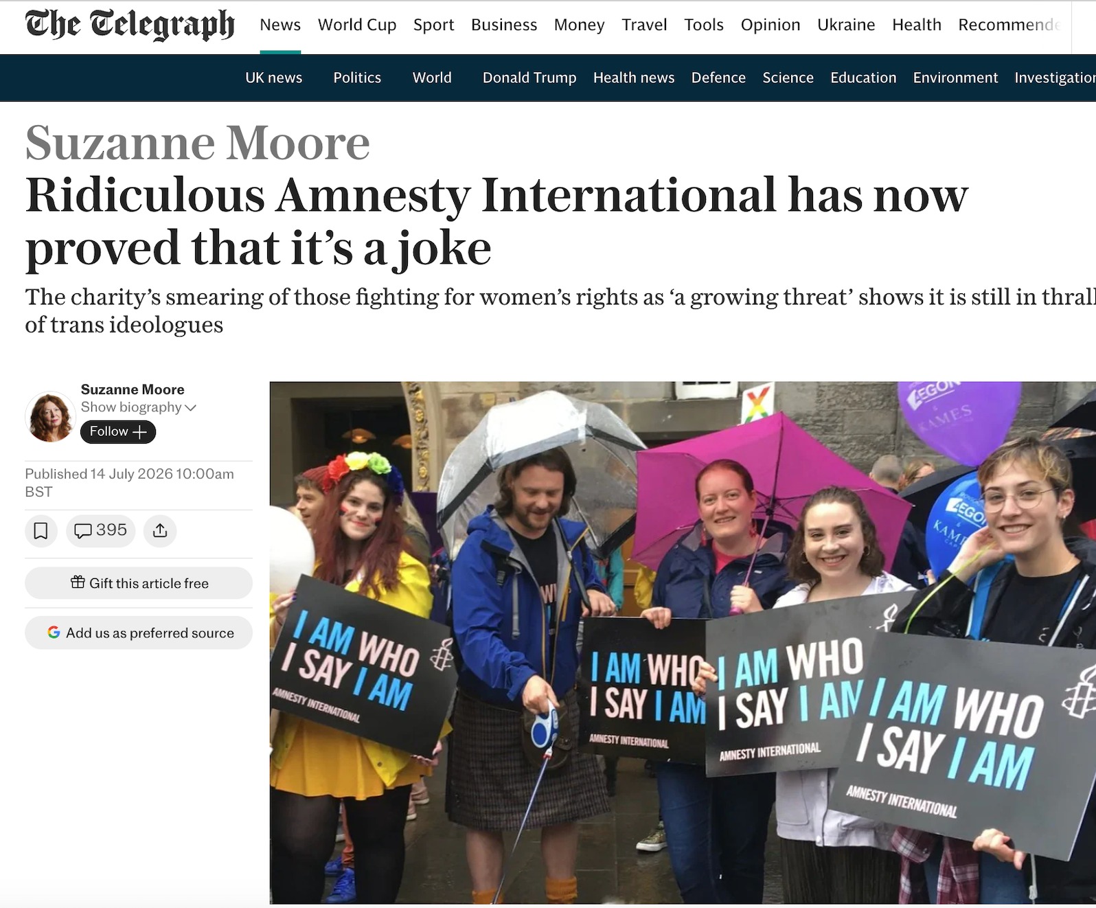 Ridiculous Amnesty Has Now Proved That It's a Joke