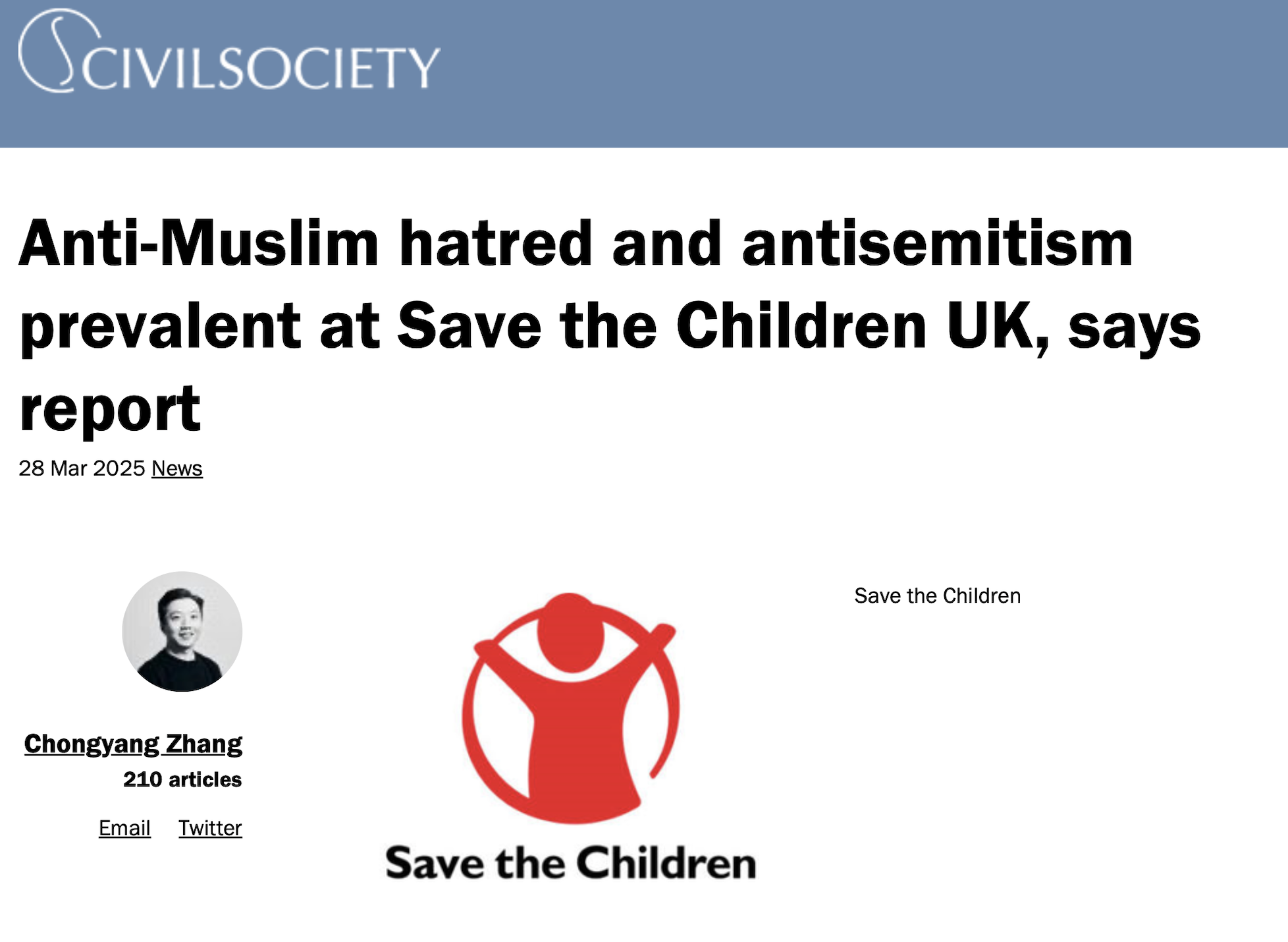 Anti-Muslim hatred and antisemitism prevalent at Save the Children UK, says report 