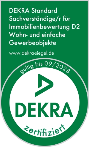 DEKRA Standard Sachverständige/r für Immobilienbewertung D2, Wohn- und einfache Gewerbeobjekte – gültig bis 09/2028