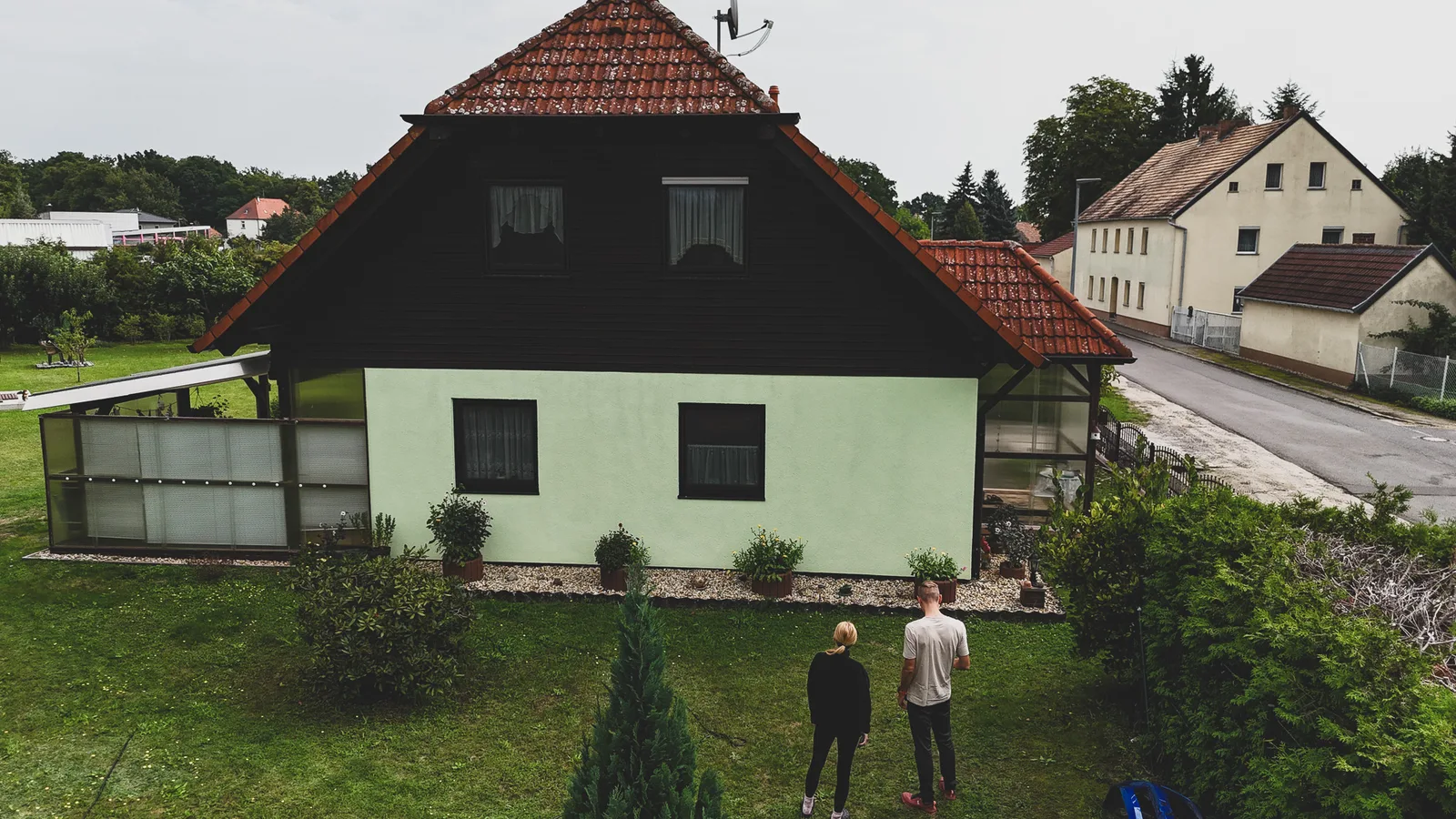 Wohnhaus in Südbrandenburg aus der Luft