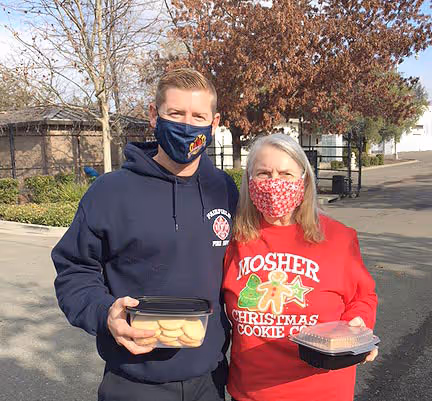 Plate of homemade cookies baked for first responders