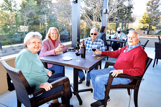 Residents talking and connecting at Paradise Valley Estates