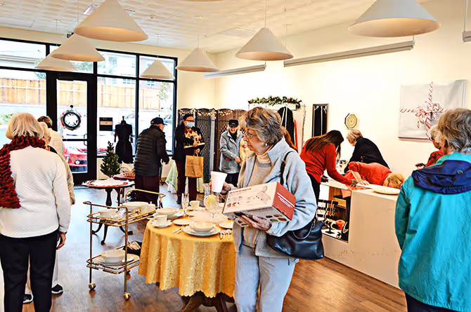 Estate sale merchandise arranged for the Paradise Valley Estates retail program