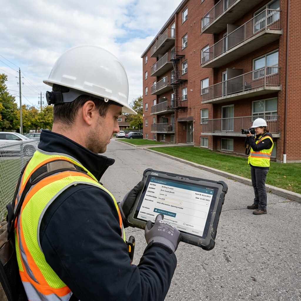 Digital field entry for ratings, photos, and QA review.