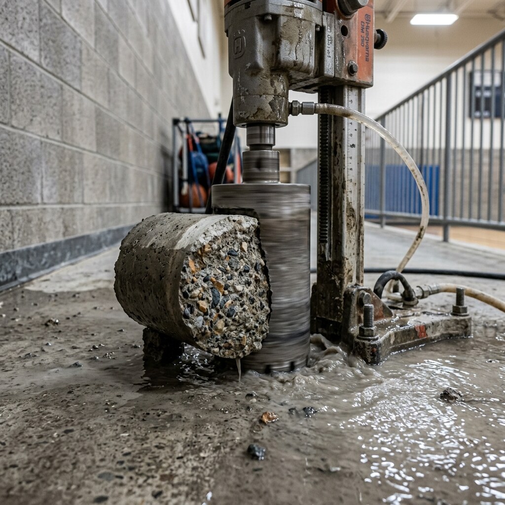Material testing to verify cover depth and core condition.