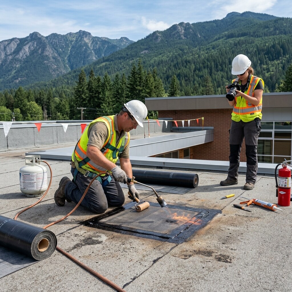 Roof Patching after Destructive Testing & Roof Cuts