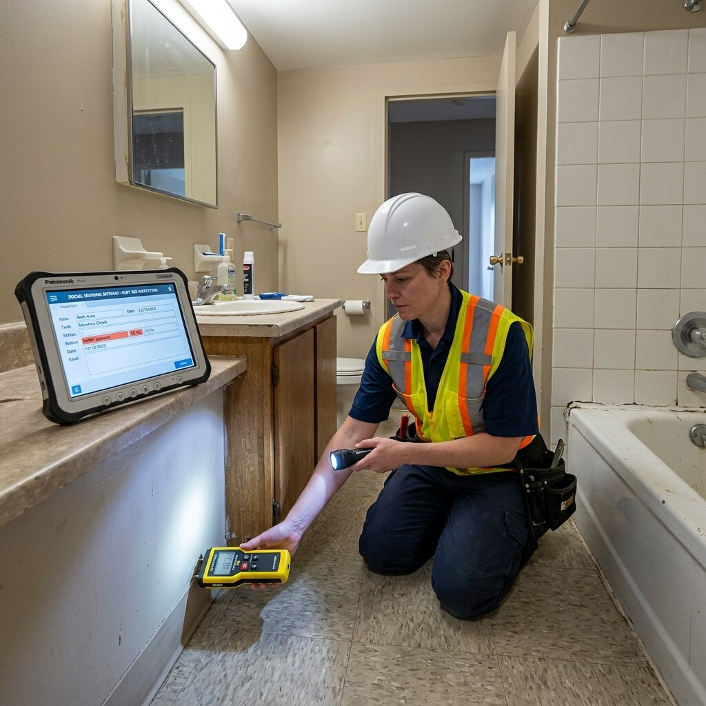 Interior finishes review for wear, damage, and service life.