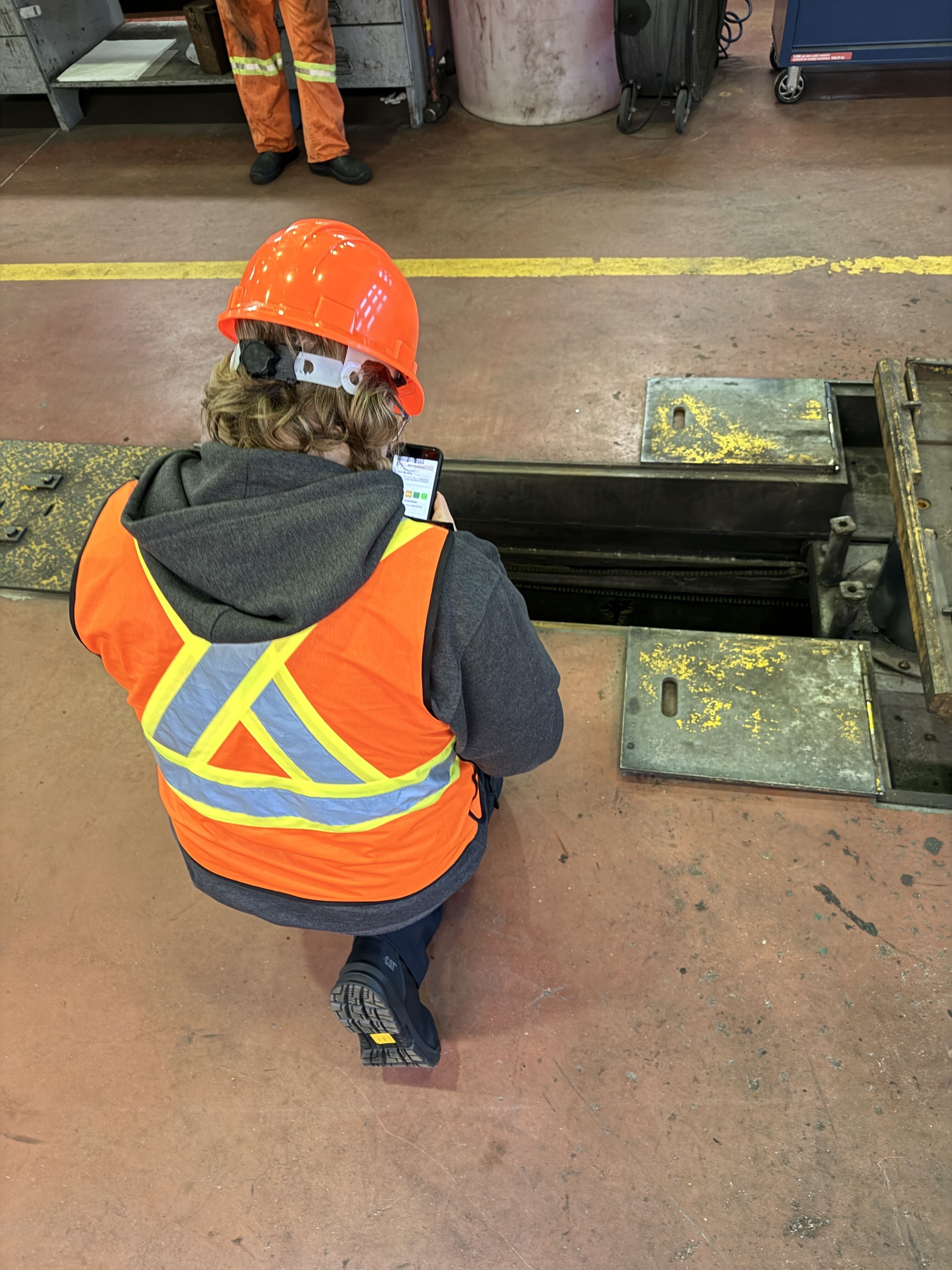 Field inspection for concrete defects and exposure.