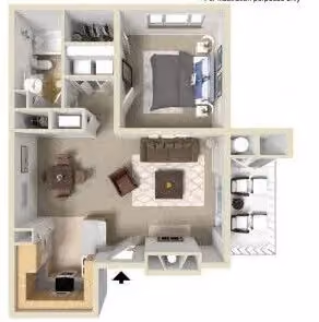 1 bed 1 bath layout