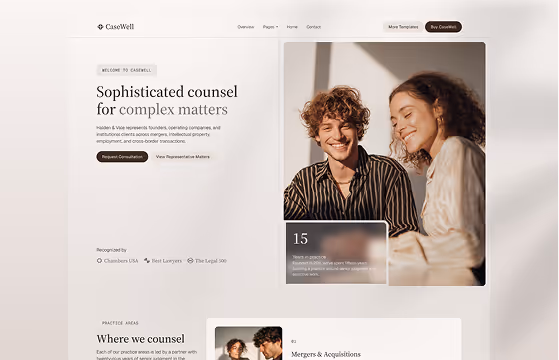 Boutique Law Firms, M&A & Counse webflow template