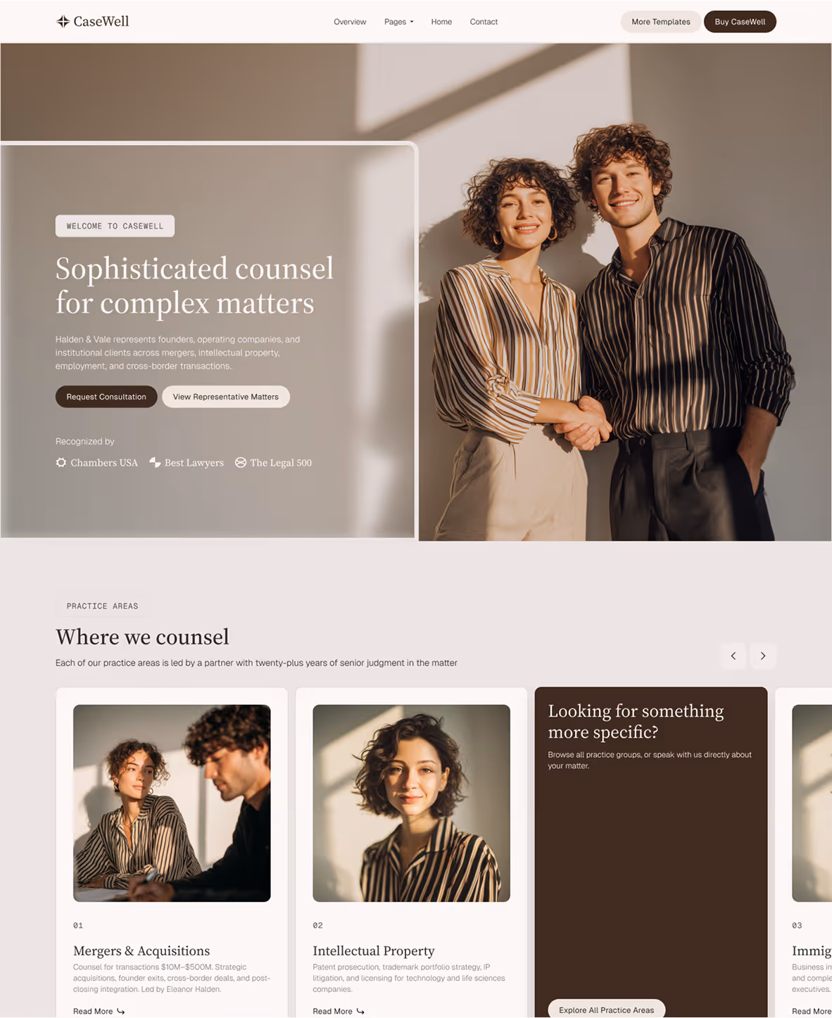 Boutique Law Firms, M&A & Counse webflow template