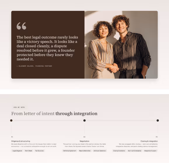 Boutique Law Firms, M&A & Counse webflow template