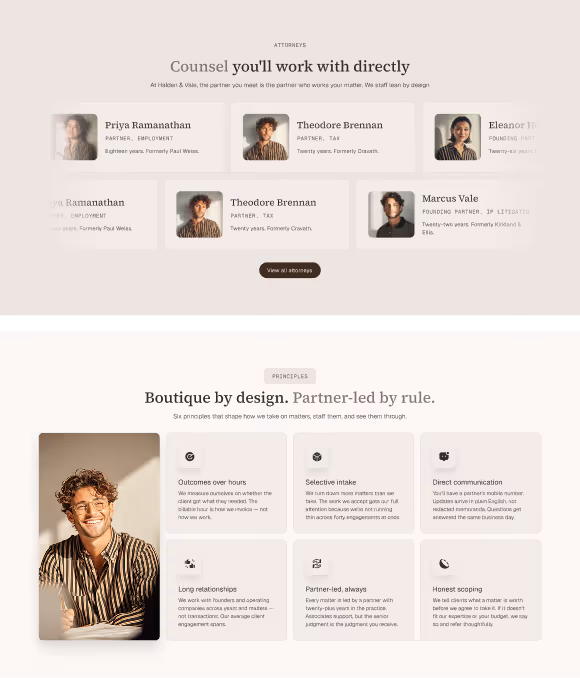 Boutique Law Firms, M&A & Counse webflow template