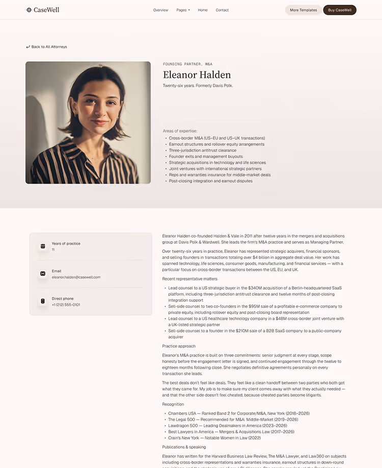 Boutique Law Firms, M&A & Counse webflow template