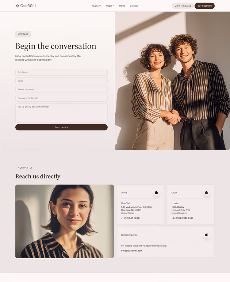 Boutique Law Firms, M&A & Counse webflow template