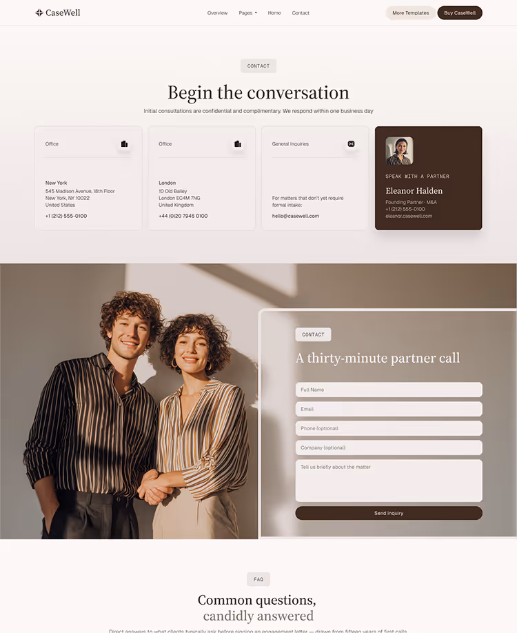 Boutique Law Firms, M&A & Counse webflow template