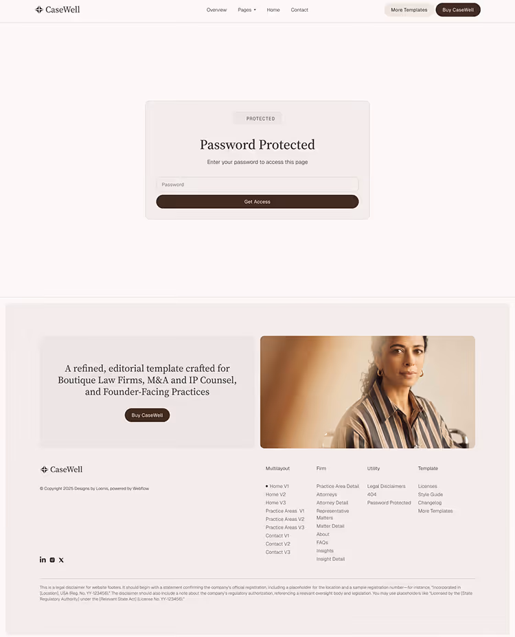 Boutique Law Firms, M&A & Counse webflow template