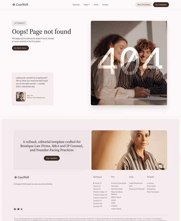 Boutique Law Firms, M&A & Counse webflow template