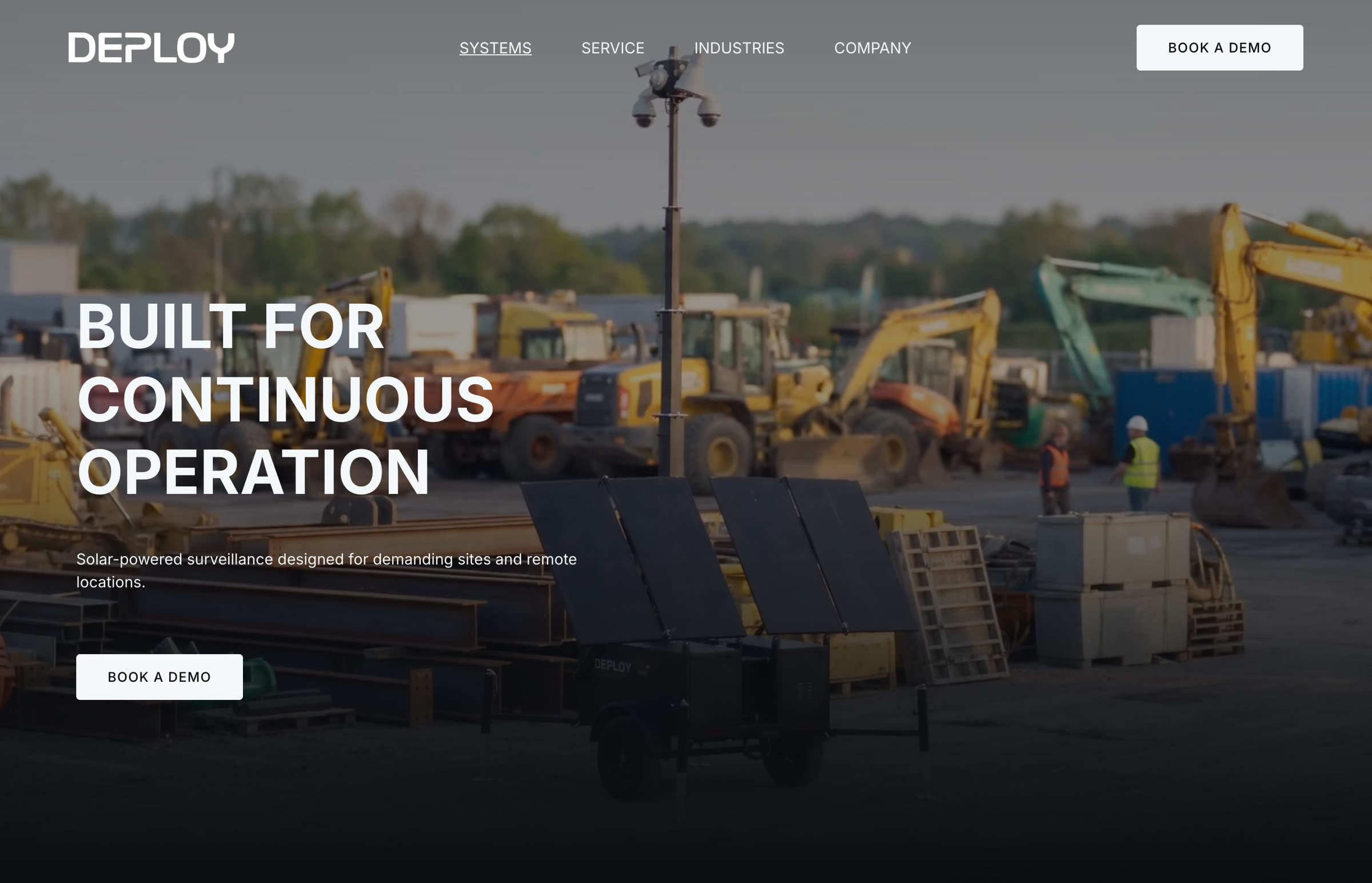 The Systems page hero: Built for continuous operation.