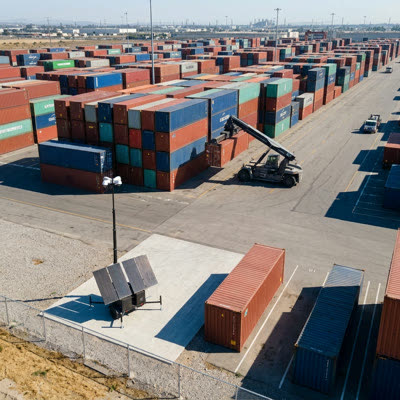 A shipping yard.