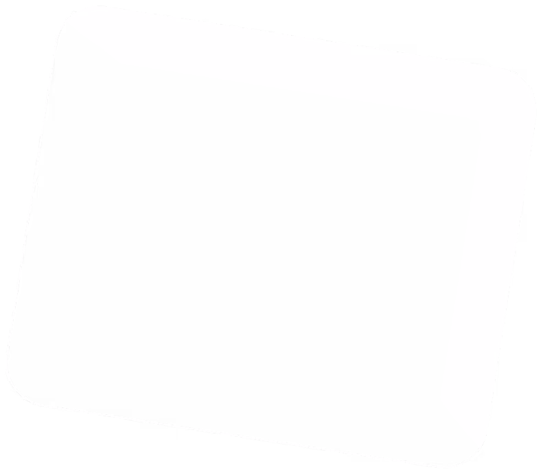 White rectangular picture frame with rounded corners and thick borders on a transparent background.