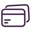 Icon of two overlapping credit cards symbolizing payment or debit cards.