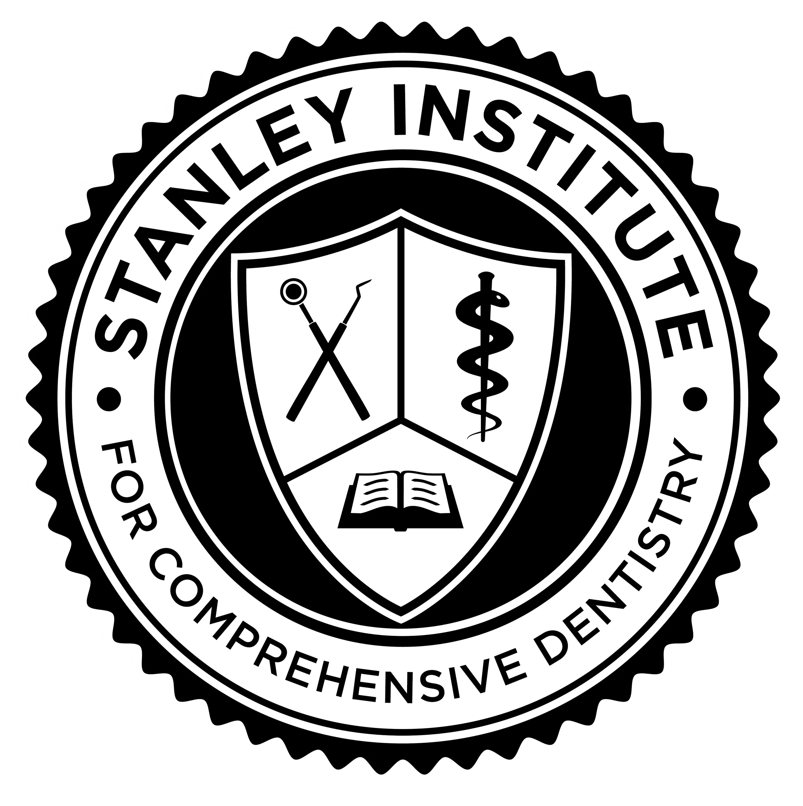 Stanley Institute seal for comprehensive dentistry with shield and medical symbols
