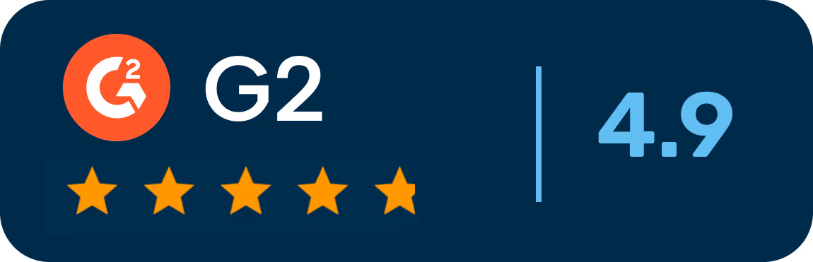 Rated 4.9 stars out of 5 of G2 review platform