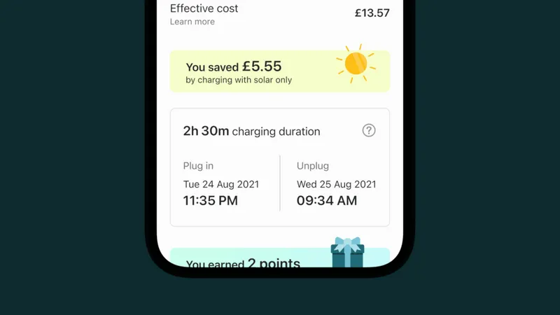 Charging duration in the ev.energy app