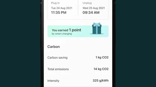 Reward point insights in the ev.energy app