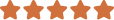 Five orange star icons aligned horizontally representing a five-star rating.