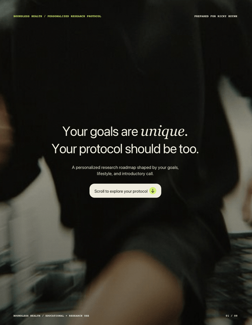 Example of a personalized Boundless research protocol