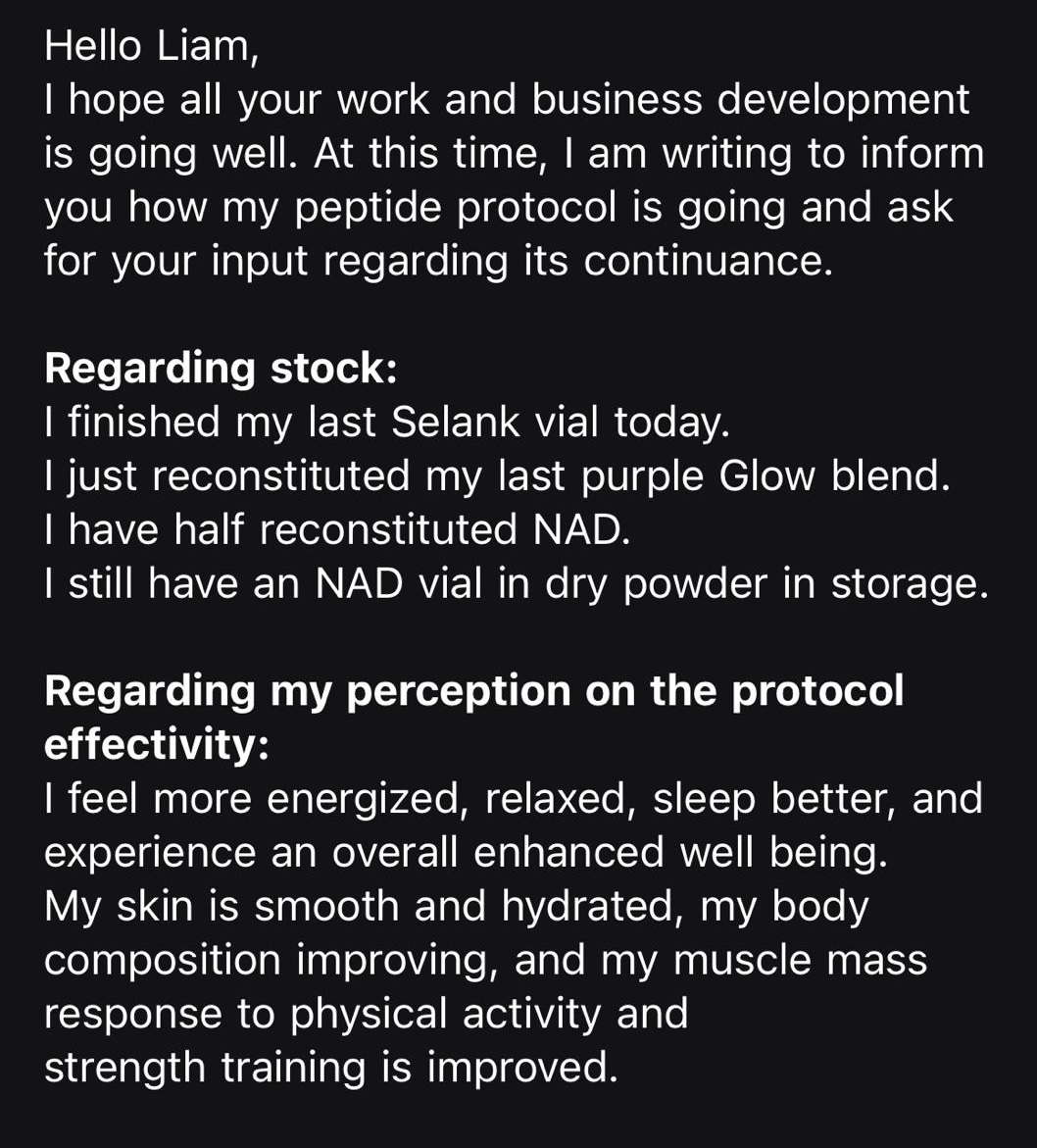 A customer describes sleep, energy and wellbeing