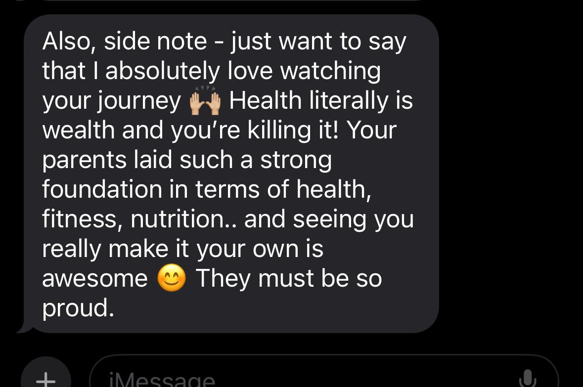 A message celebrating Liam’s health journey