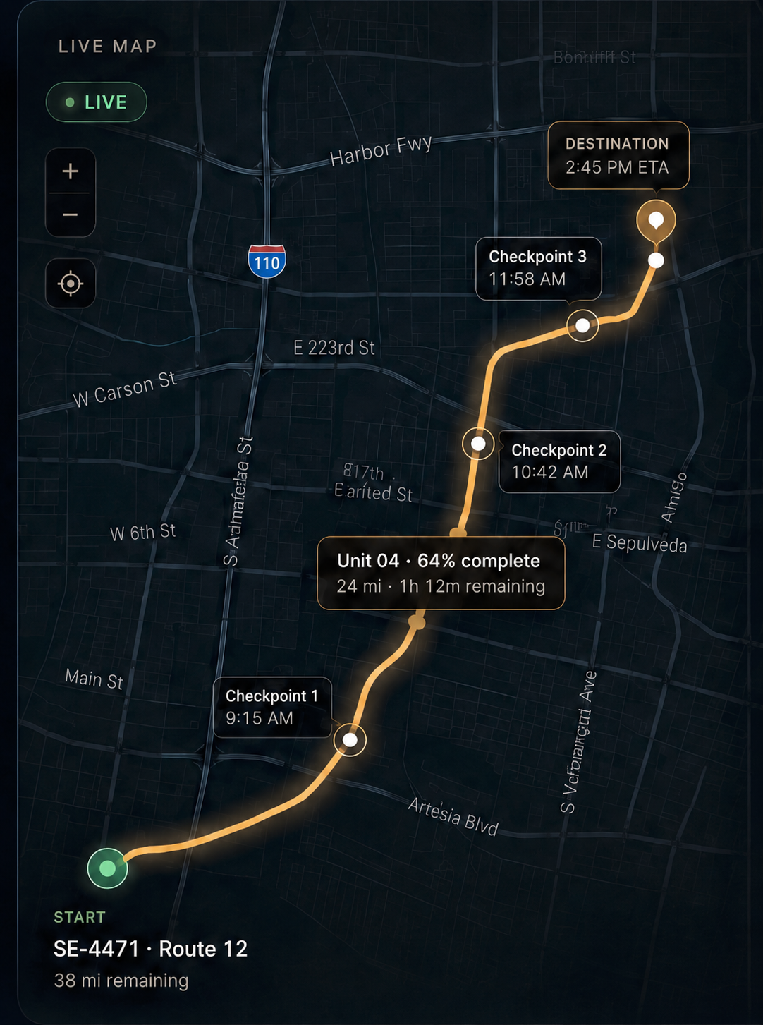Live route map