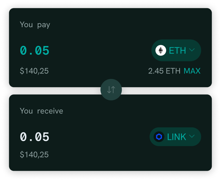 Fintech dApp trading interface