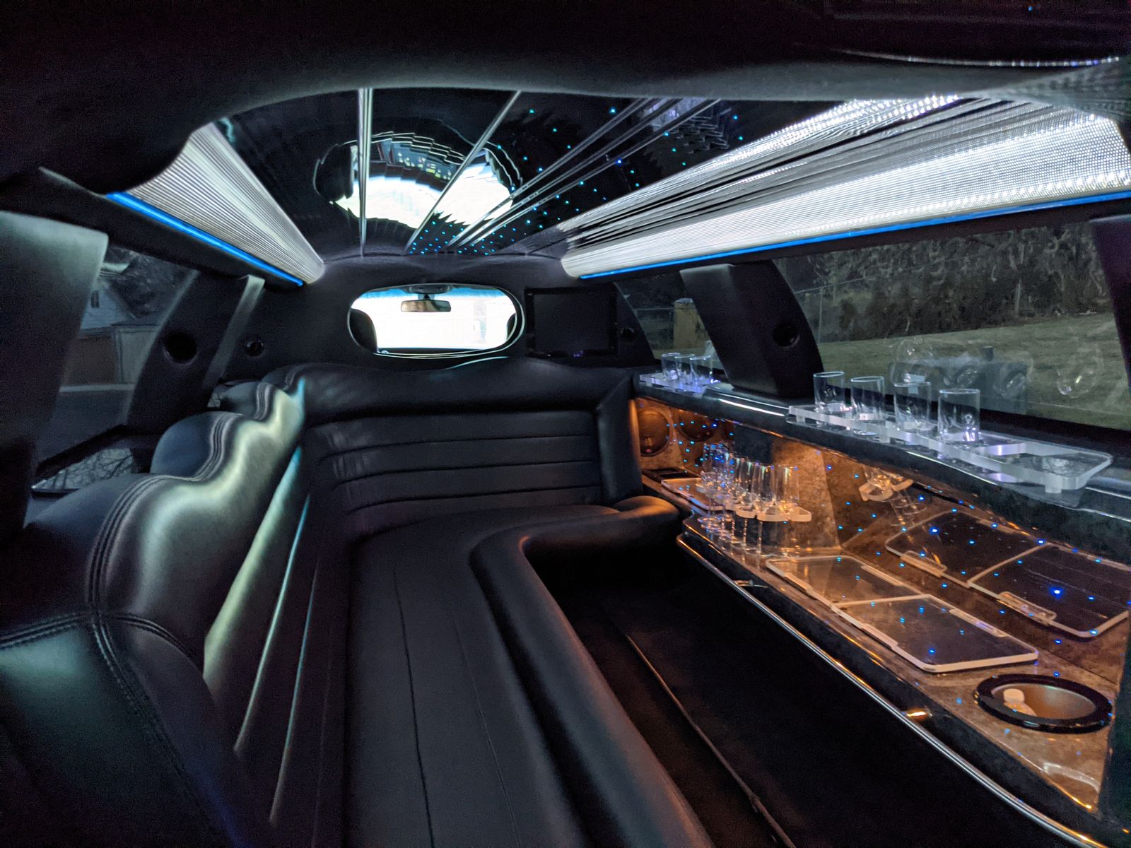 Inside a Cactus Luxe luxury limousine
