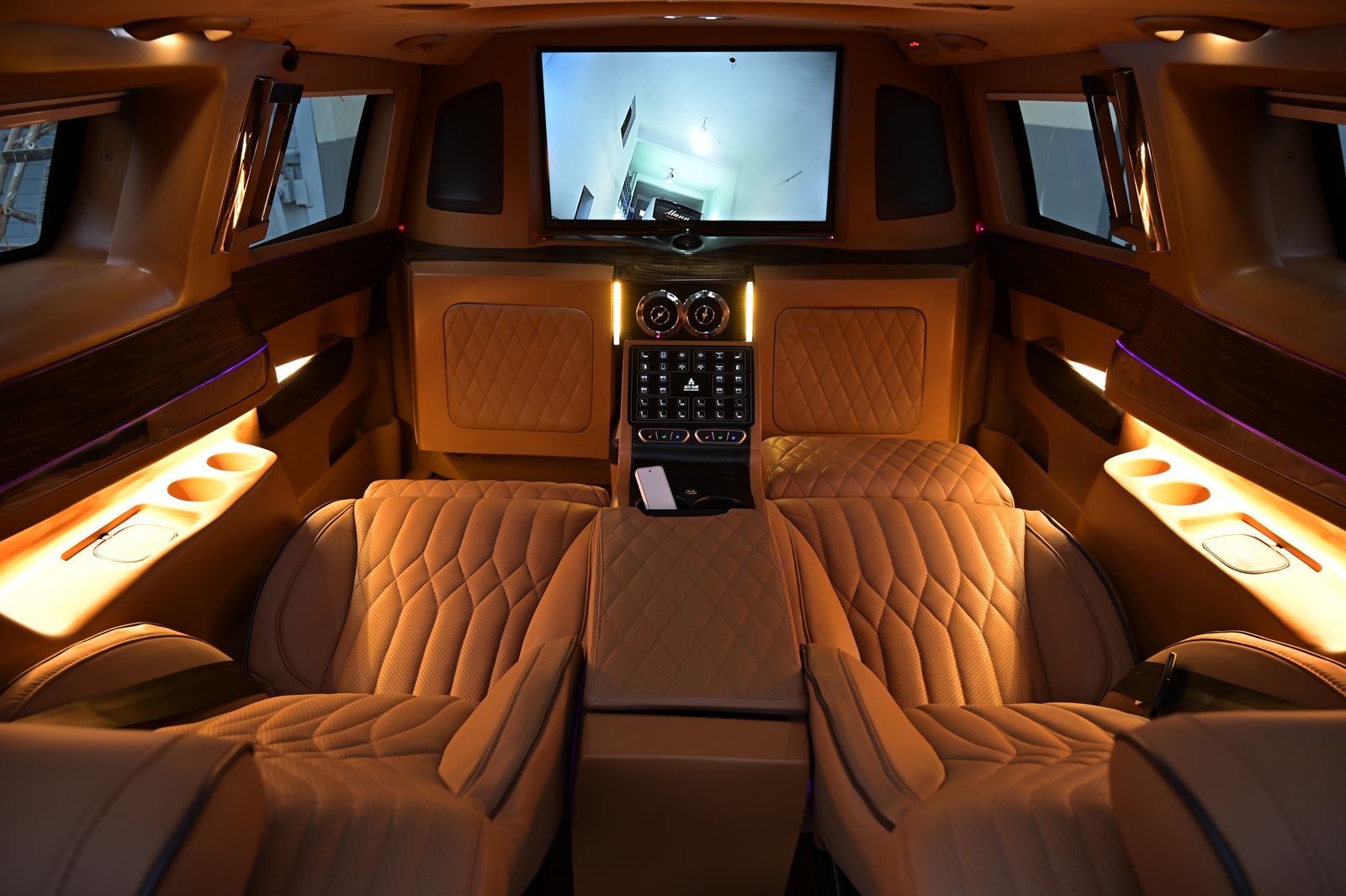 Inside a Cactus Luxe luxury limousine