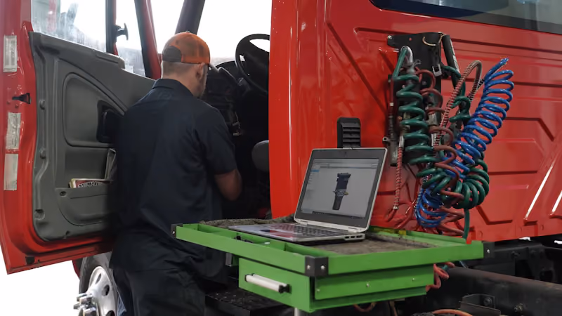 mechanic looking at a diagnostic computer