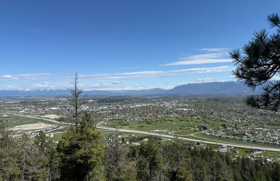 Aerial photo of Kalispell, Montana.