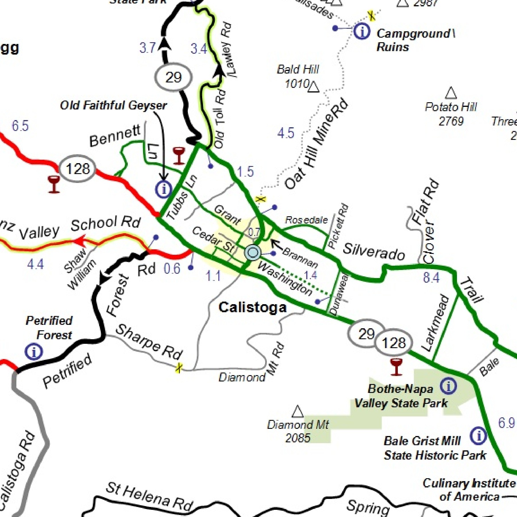 Napa Valley Cycling Map