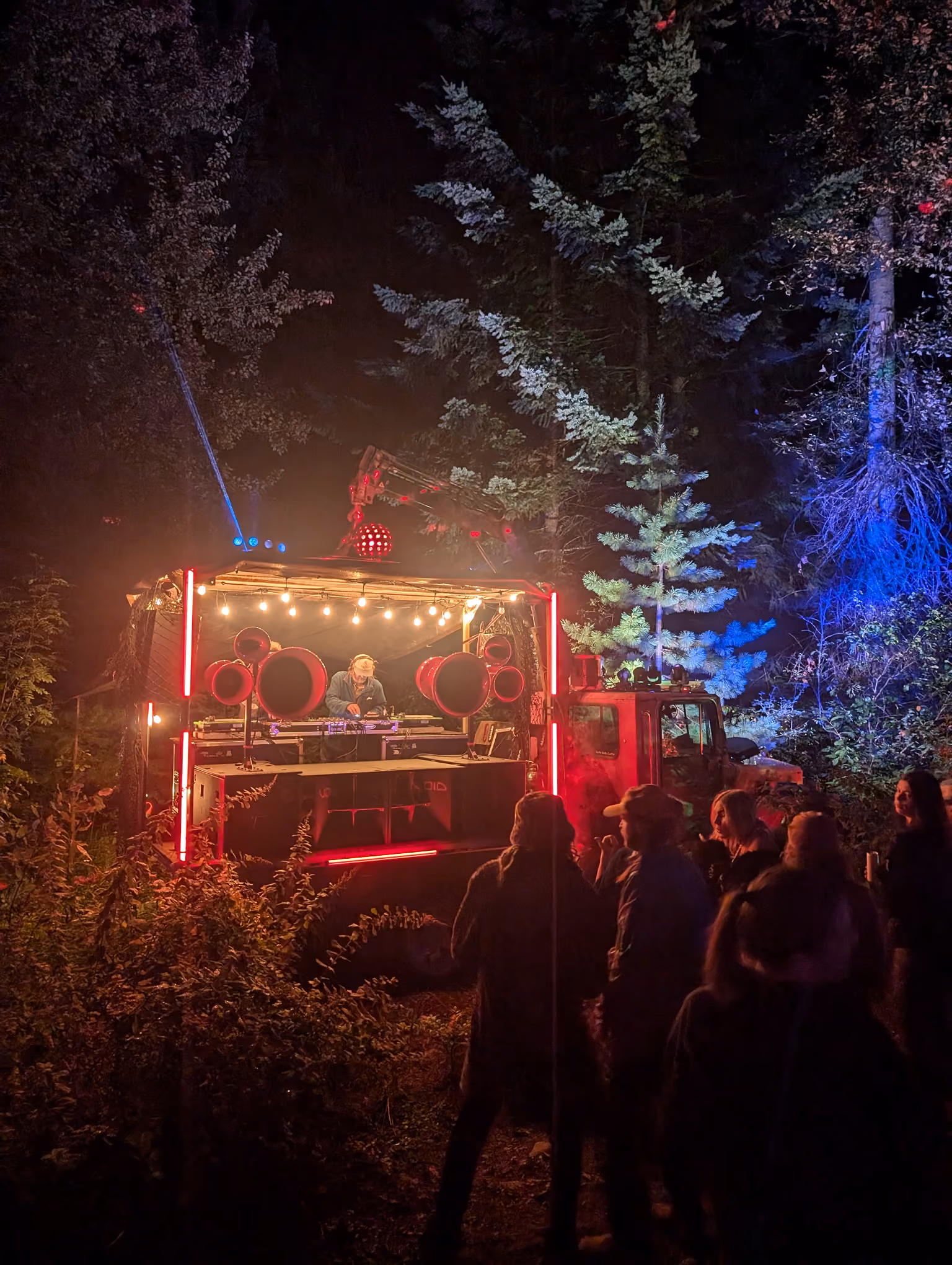 A view across the decks and into the crowd
